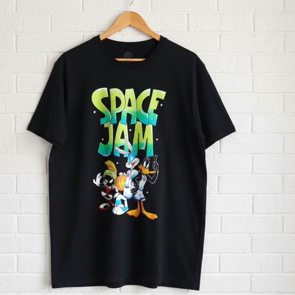 Space Jam Tune Squad Looney Tunes Bugs Bunny Daffy Marvin Crewneck Cotton Tee XL